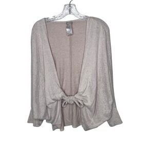 Chicos Cozy Knit‎ Wrap Cardigan Sweater Tie Front Beige Size 2